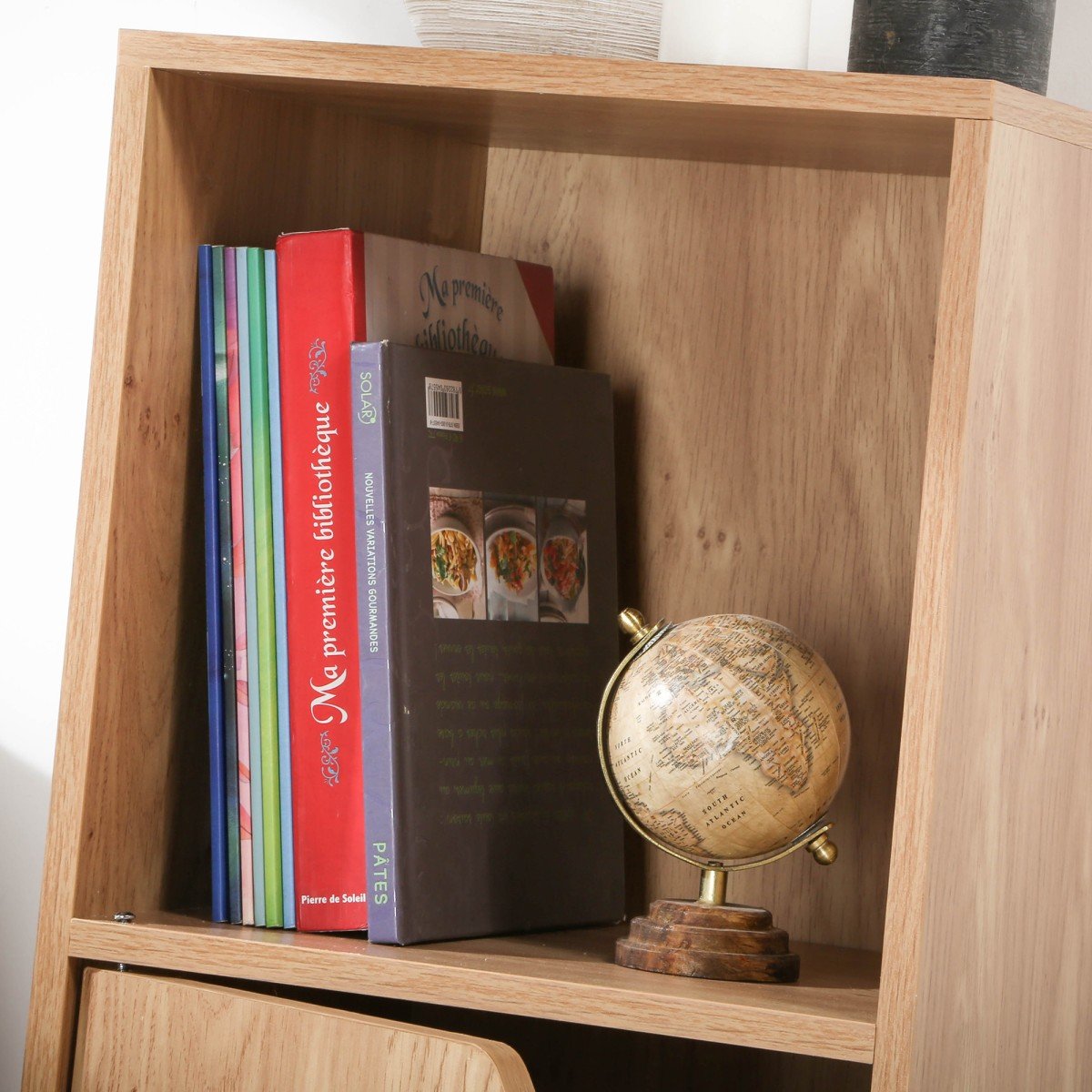 Table de chevet 2 cases décor bois 1 porte - Modu bois, CALICOSY