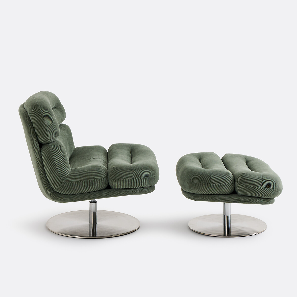 Fauteuil rotatif avec repose-pied, Marlon vert, LA REDOUTE INTERIEURS