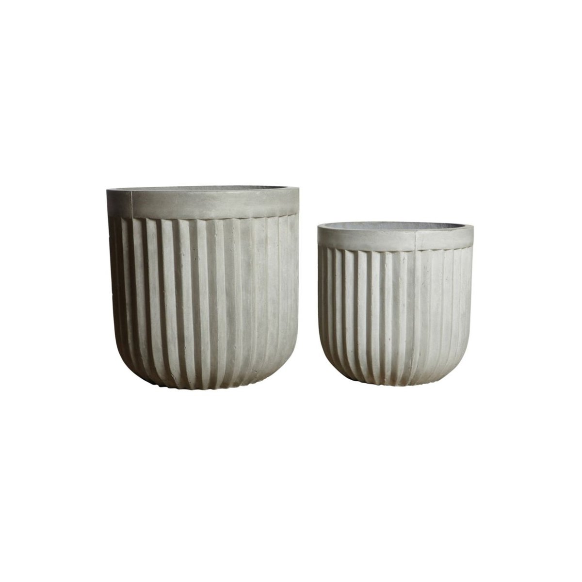 Cache-Pot Concrete lot de 2 gris clair, HOUSE DOCTOR
