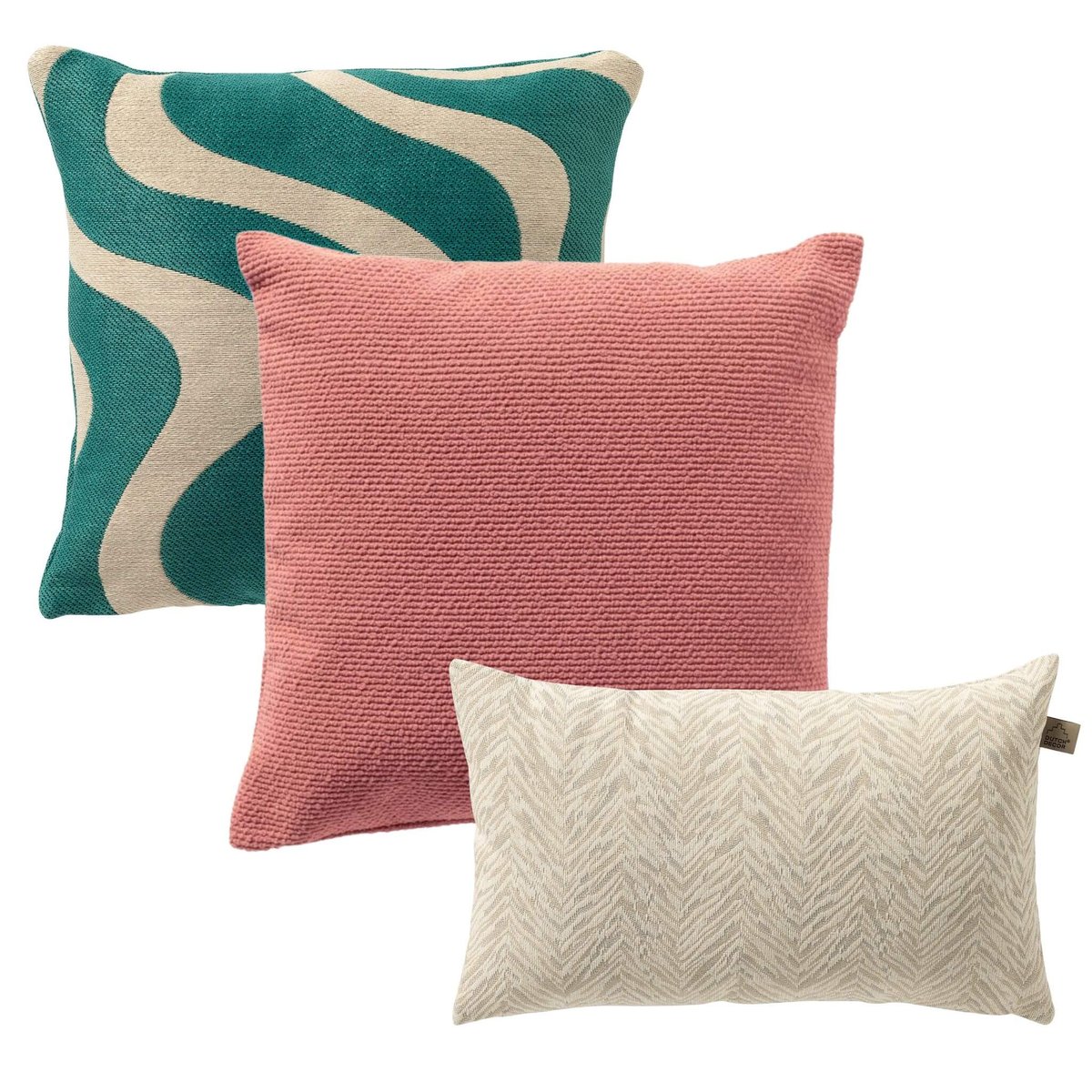 Coussins Blush Wave (Lot de 3) bleu, DUTCH DECOR