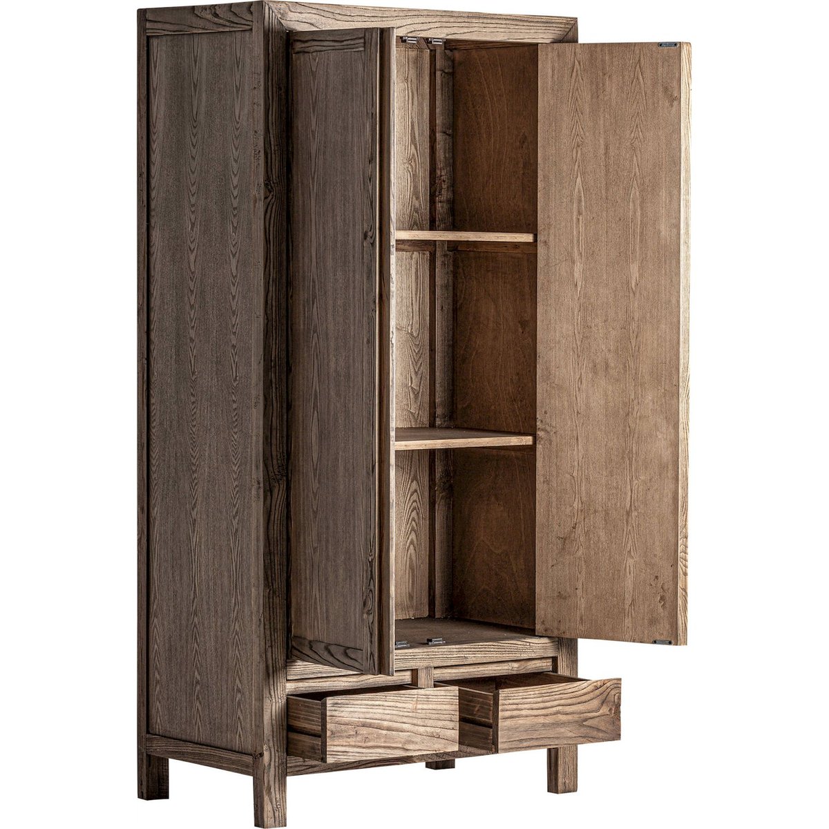 Armoire rustique en bois d'orme marron bois d'orme marbré, RECOLLECTION