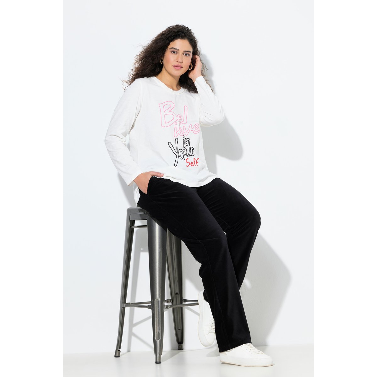 Pantalon en velours côtelé Ruby noir, ULLA POPKEN