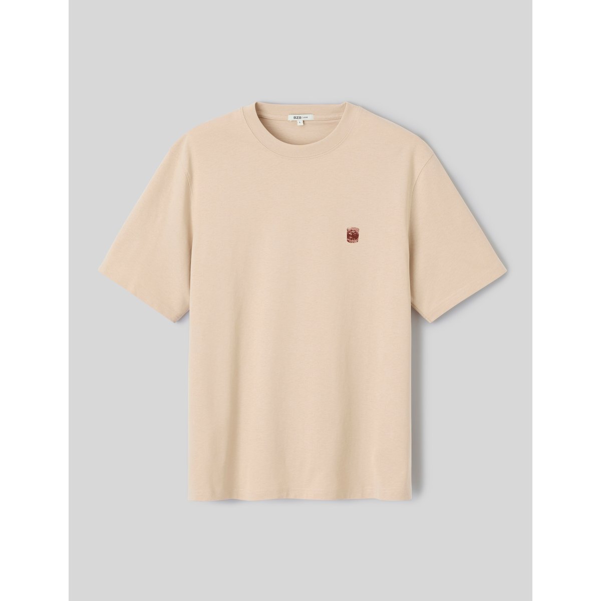 T-shirt imprimé devant/dos blanc cassé, BZB