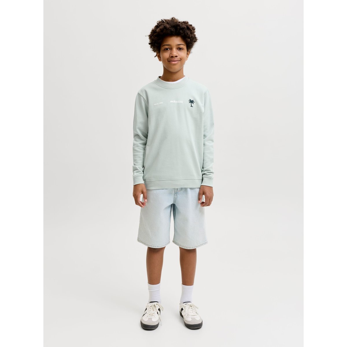 Sweat-Shirt aqua gray, JACK & JONES JUNIOR