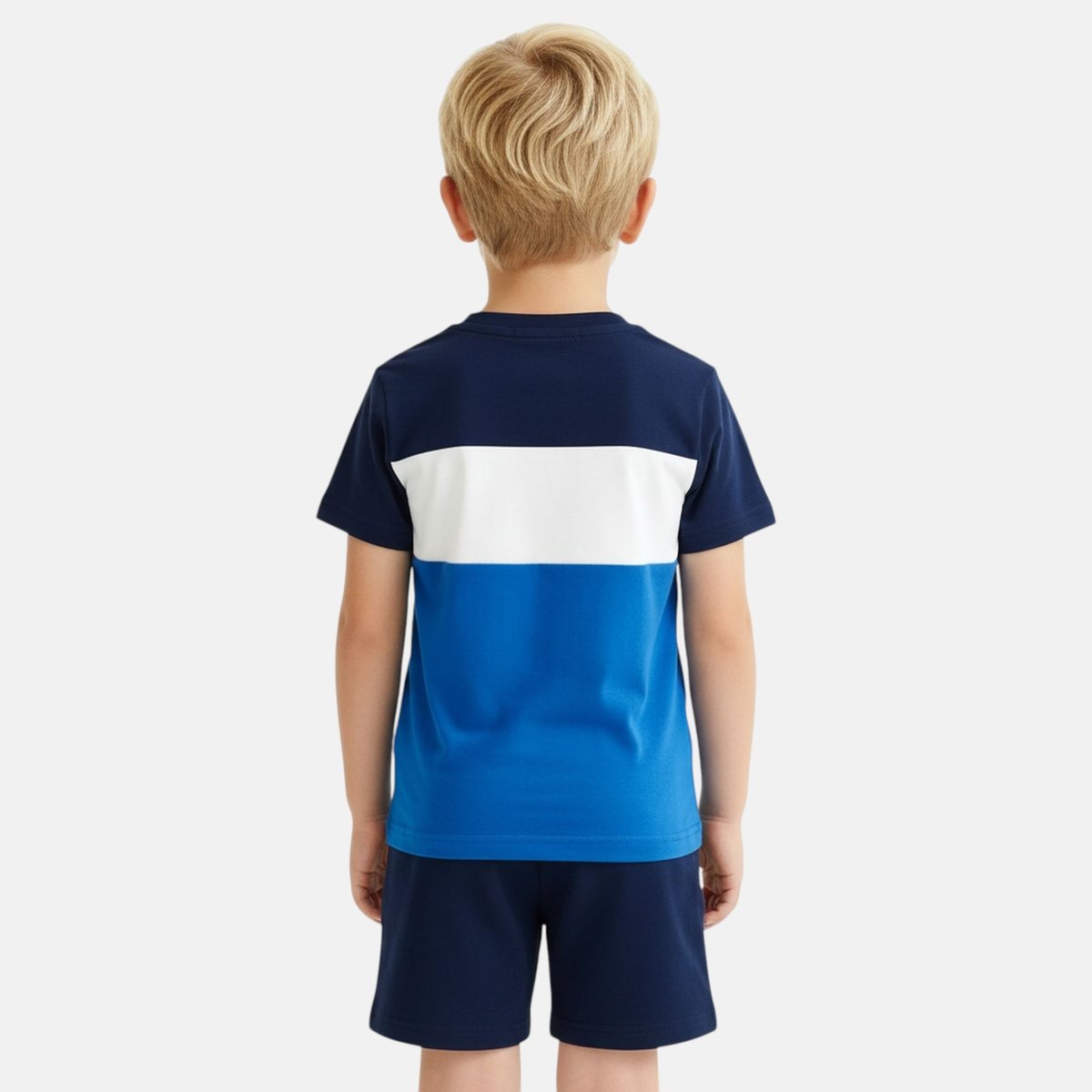 Ensemble t-shirt manches courtes et short BLOCK PARTY bleu marine, ELLESSE
