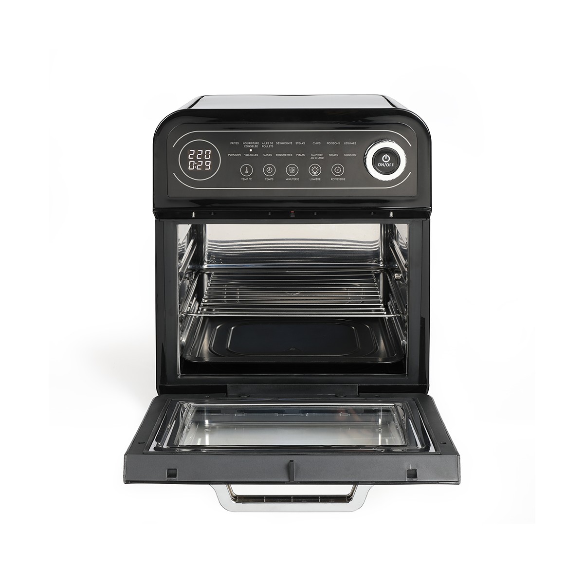 Four multifonction 2-en-1 : Air chaud + Friteuse sans huile noir, LIVOO