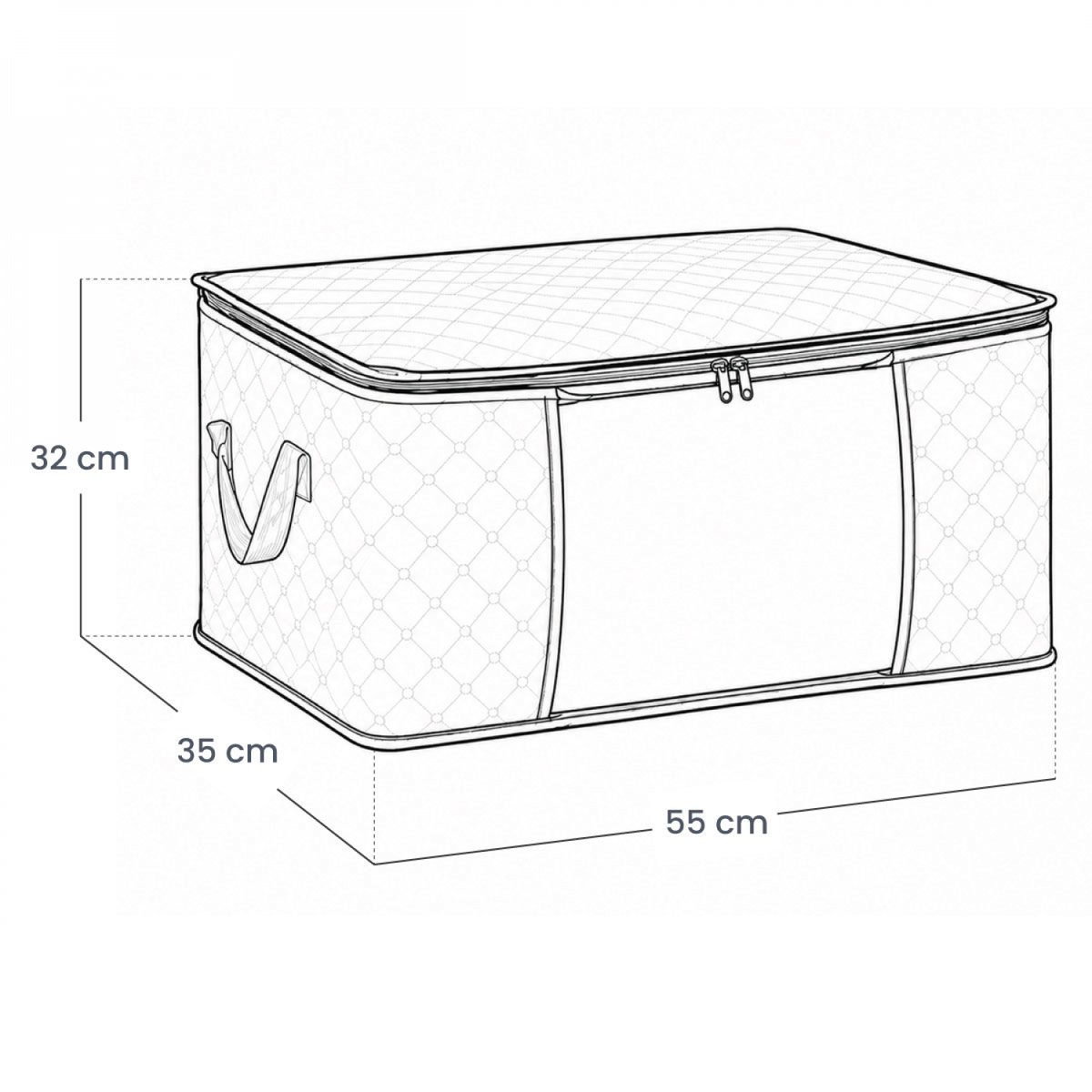 Lot de 4 sacs de rangement pliable pour vêtements, linge de maison avec poignées gris, VIVEZEN