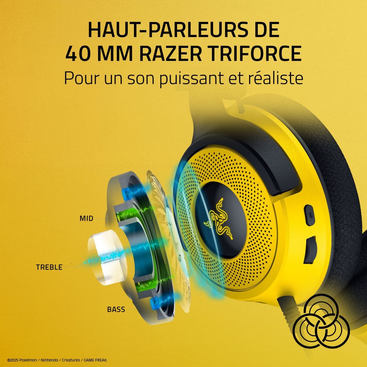 Casque gamer KRAKEN V4 X POKÉMON KANTO STARTERS ED multicolore, RAZER