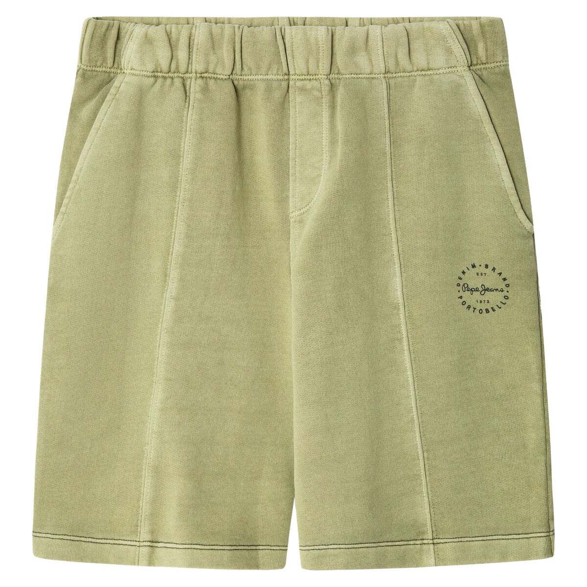 Shorts En Molleton Avec Logo Imprimé vert sombre, PEPE JEANS