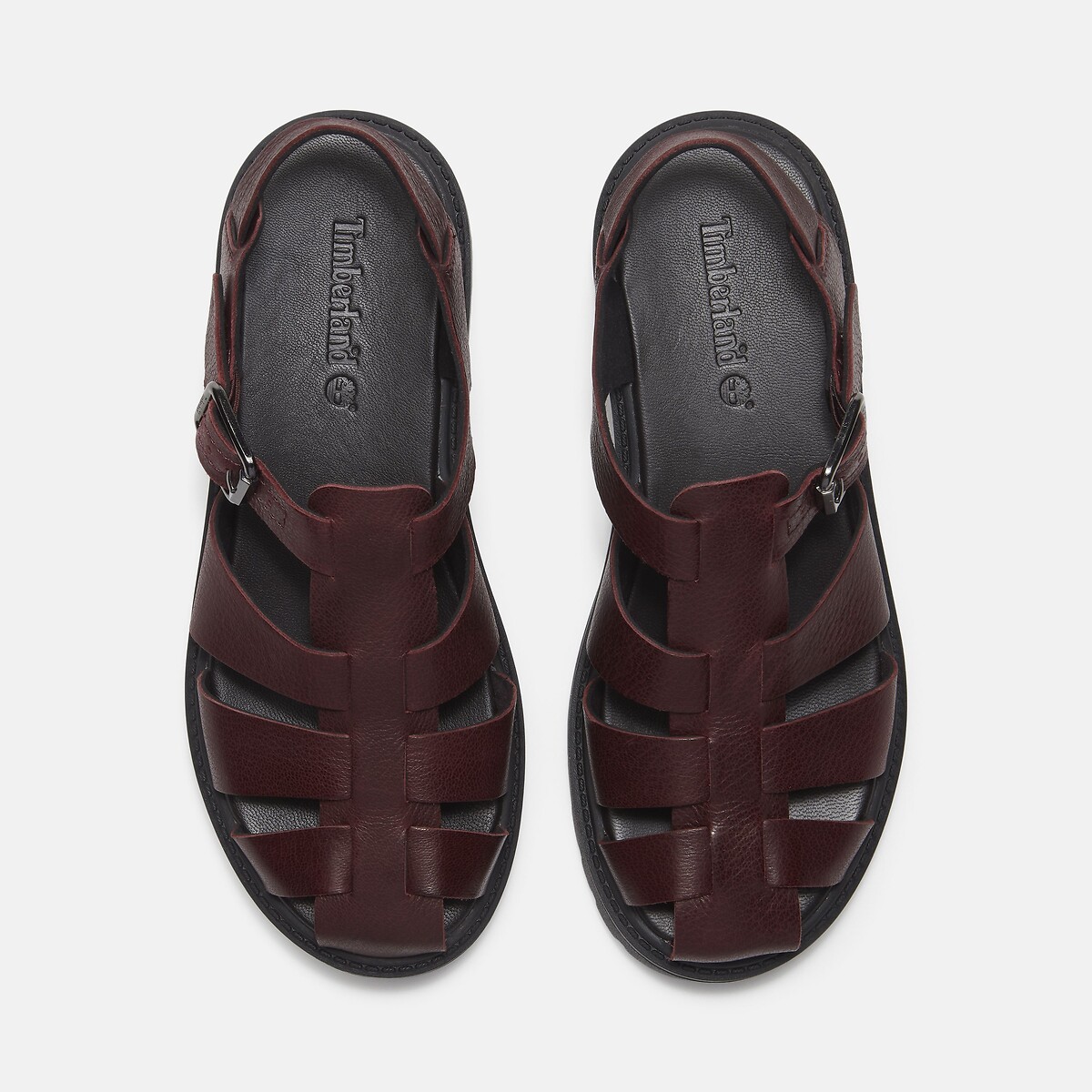 Sandali in pelle Stone Street Fisherman rosso bordeaux scuro, TIMBERLAND