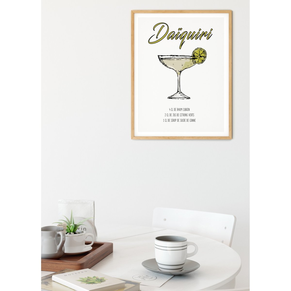 Affiche Cocktail Daïquiri blanc, L'AFFICHERIE