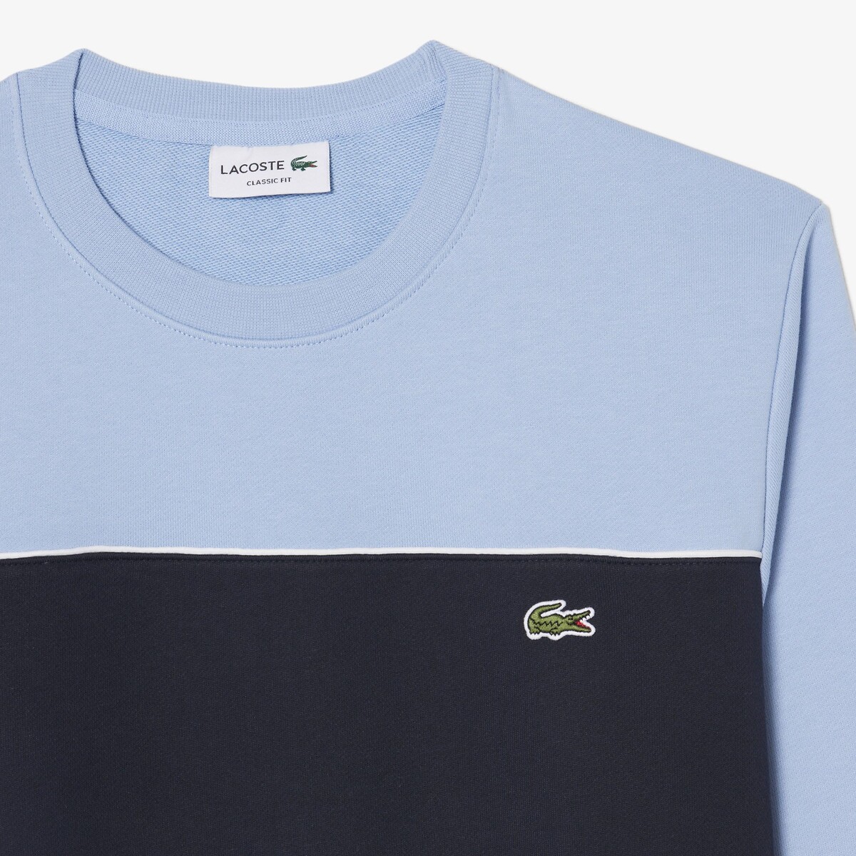 Colour Block Fleece Classic Fit Sweatshirt sky blue, LACOSTE