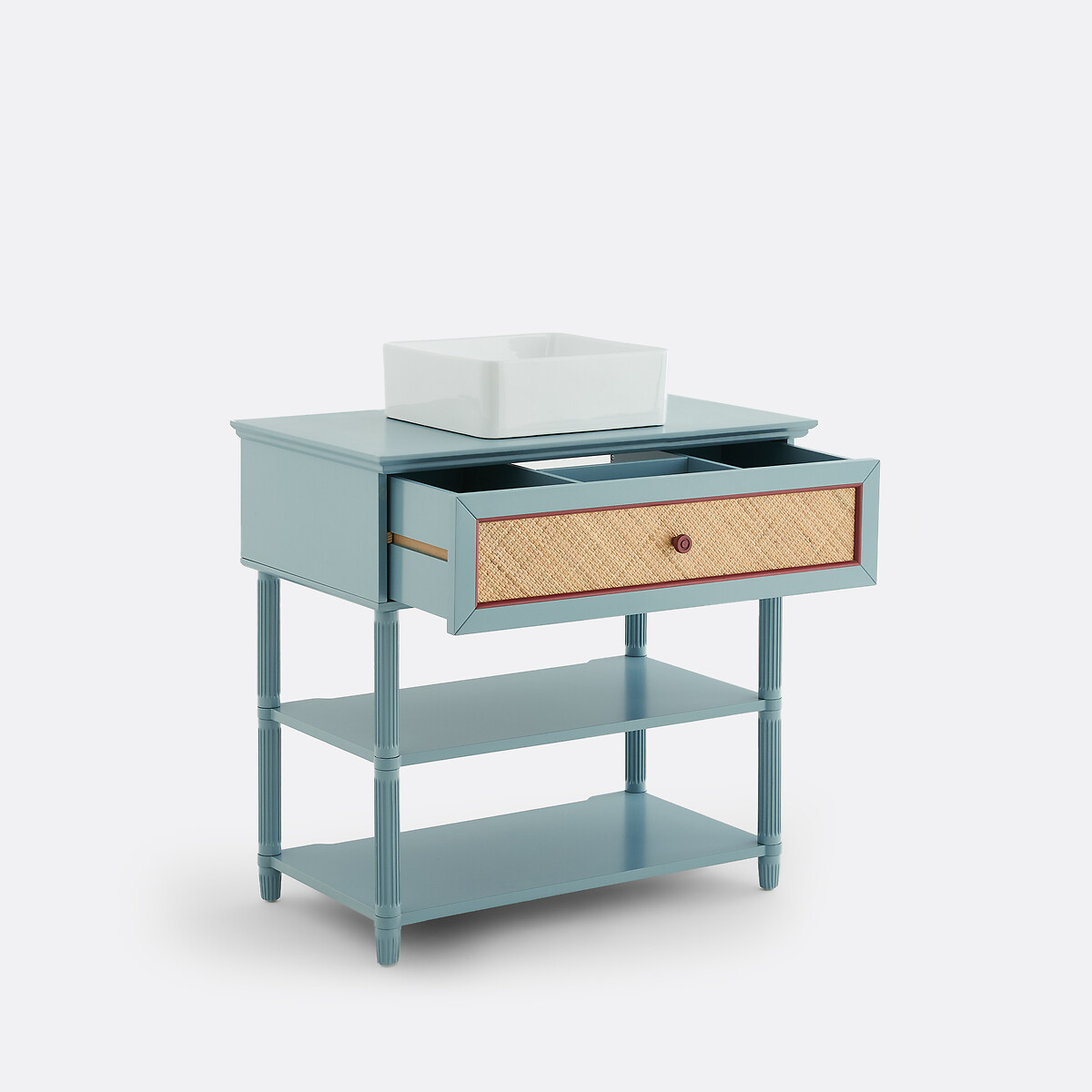 Meuble sous-vasque en rotin tressé L85 cm, SIDORE céladon, LA REDOUTE INTERIEURS