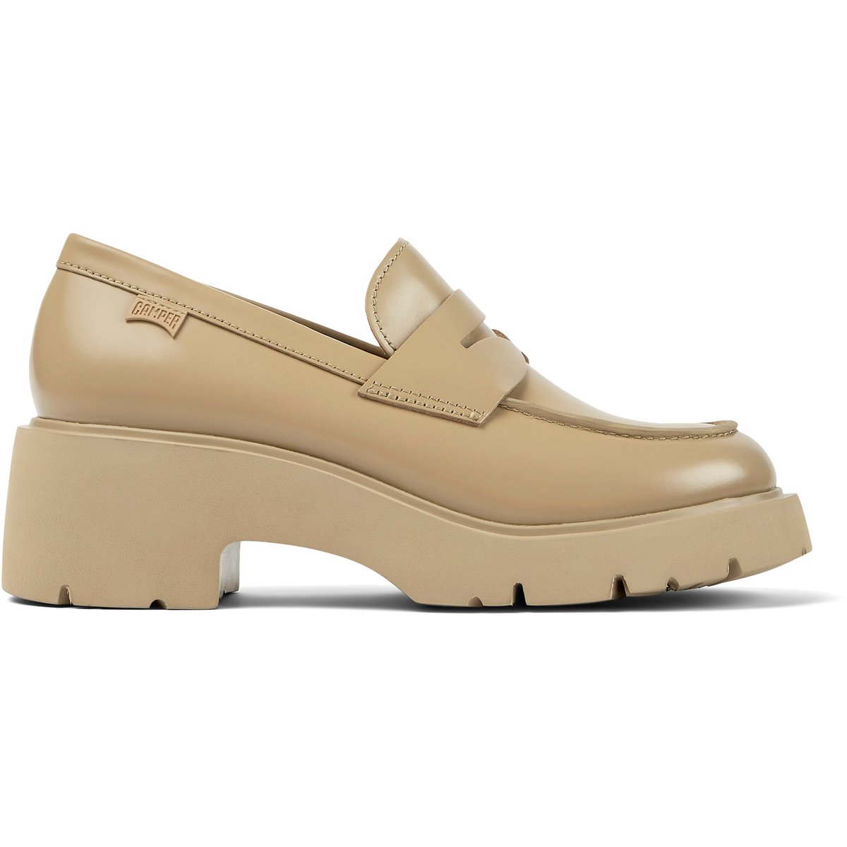 Mocassins Milah cuir beige moyen, CAMPER