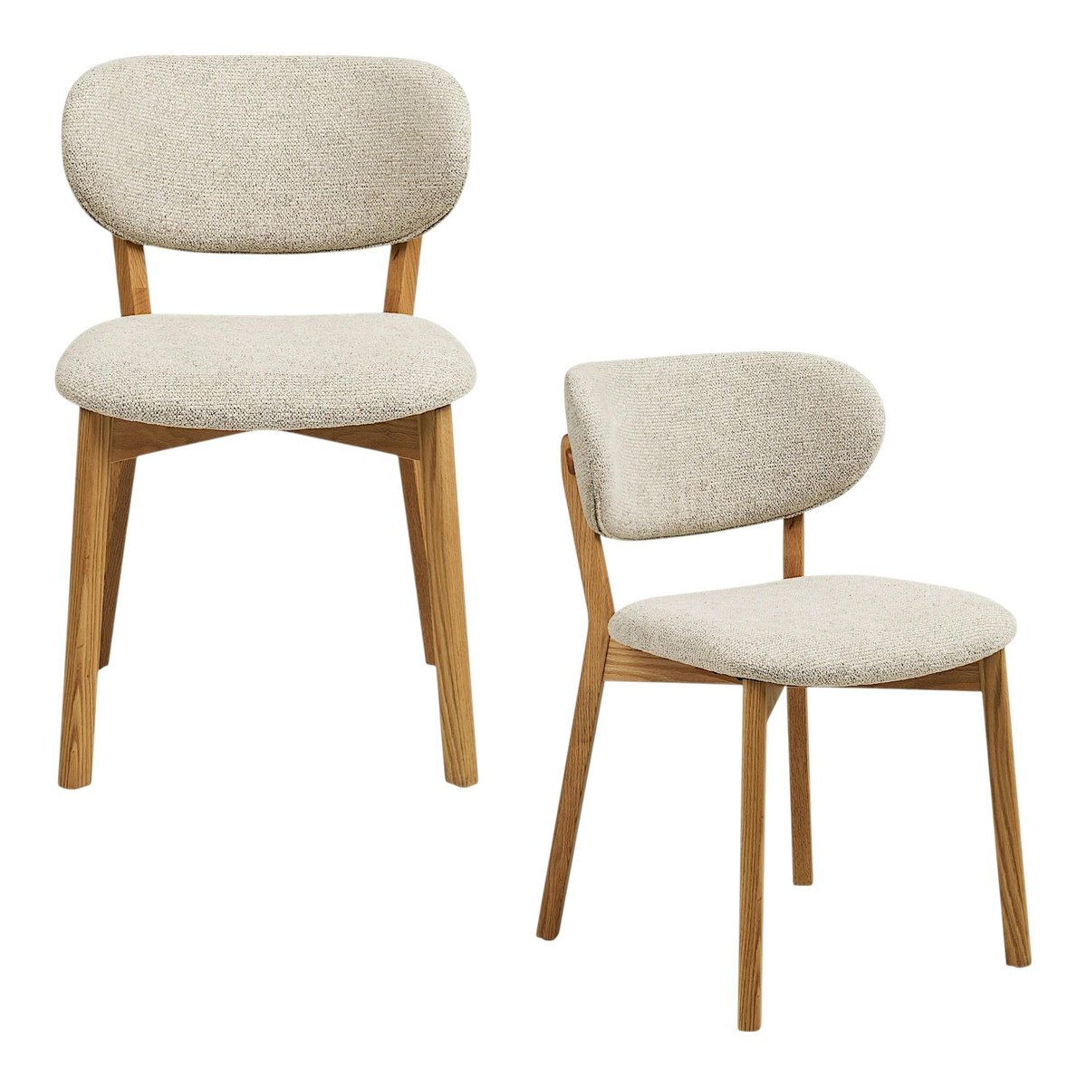 Chaise bois et tissu beige (lot de 2) AMSTERDAM beige, PIER IMPORT