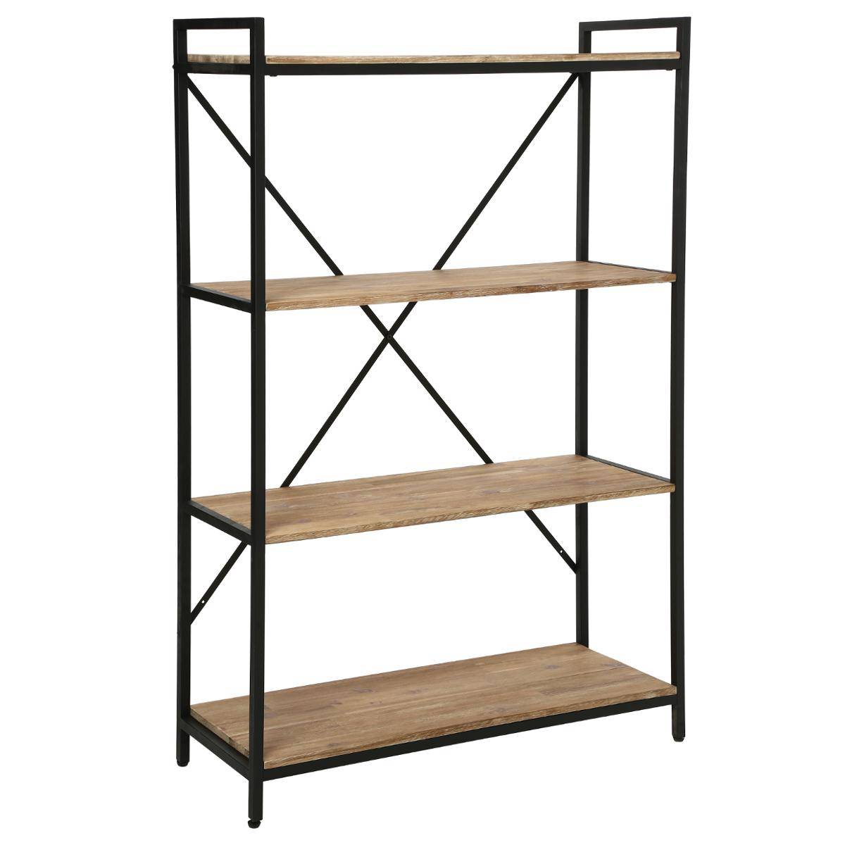Bibliothèque 4 étagères en bois d'acacia EDENA marron, ATMOSPHERA