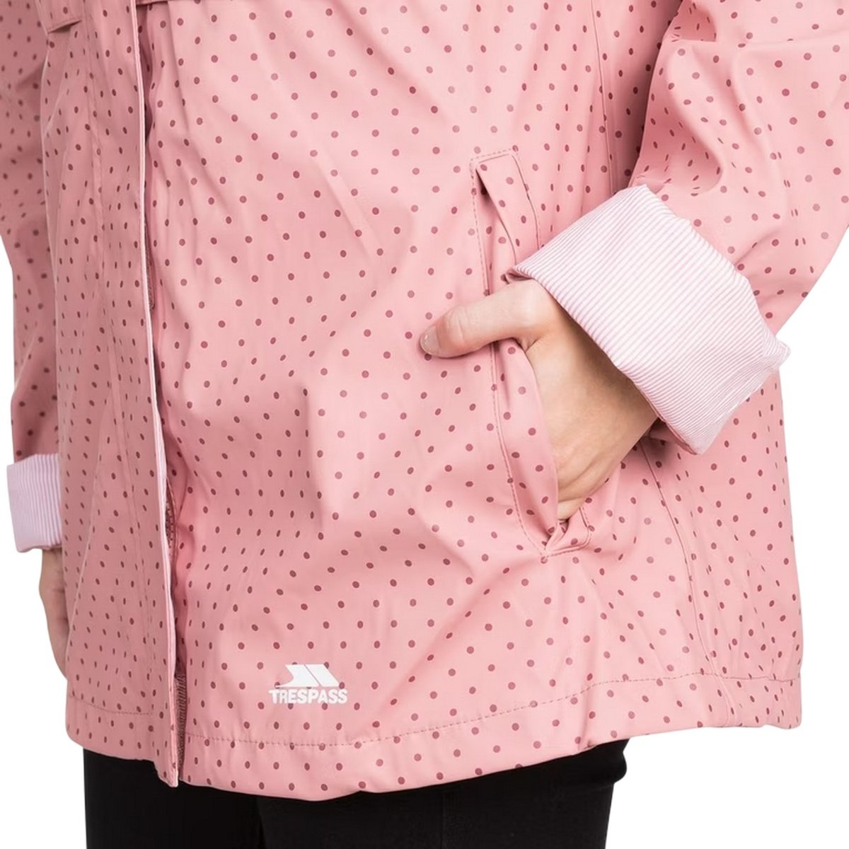 Imperméable à capuche ajustable motif/style à pois SPLOSH rose pâle à pois, TRESPASS