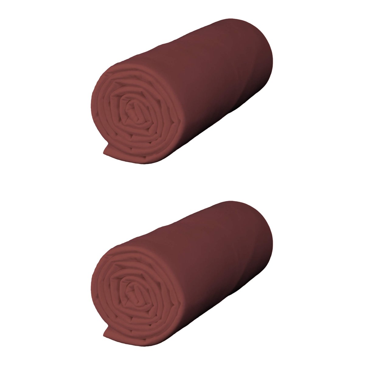 Lot de 2 draps housses rouge terracotta, TERRE DE NUIT