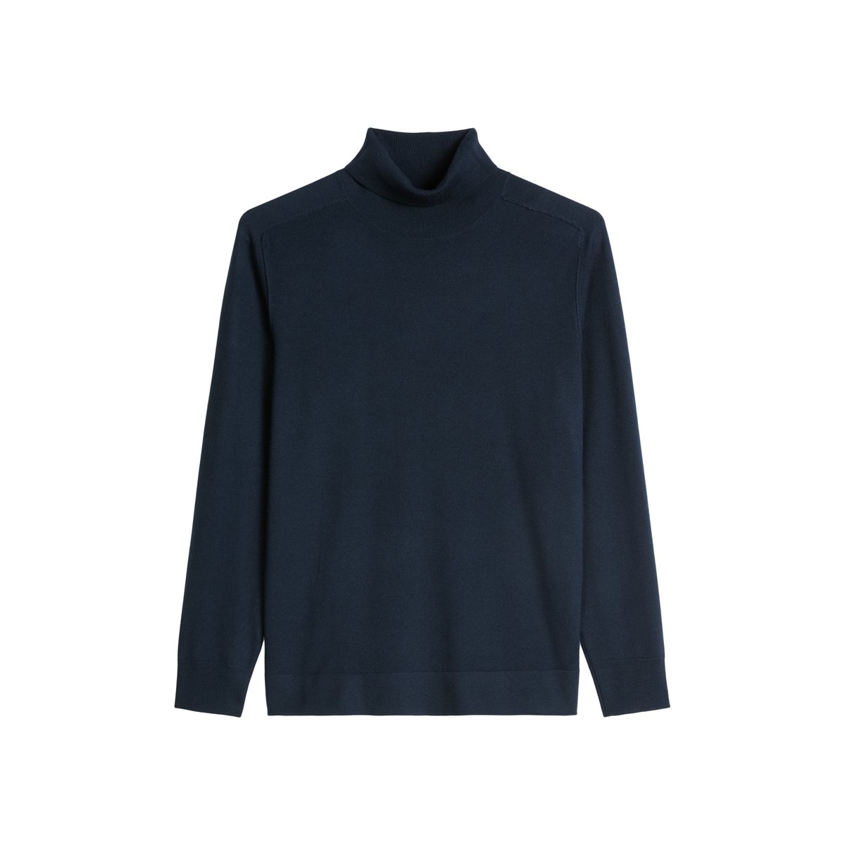 Pull à col roulé regular en laine mérinos douce bleu foncé, MARC O'POLO