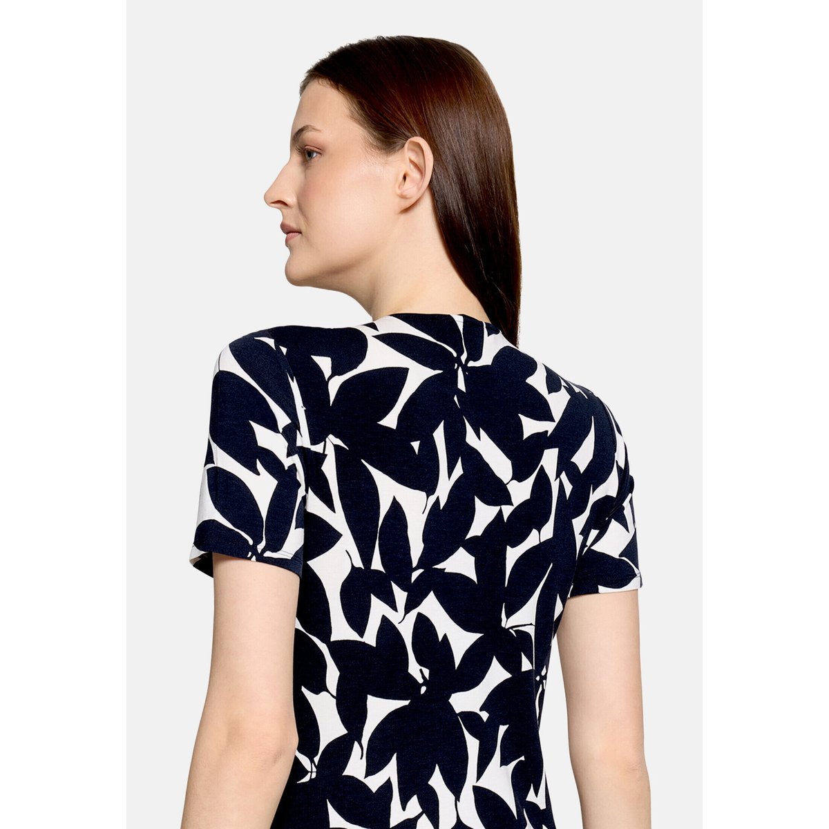 Robe longueur midi à fronce bleu/blanc, BETTY BARCLAY