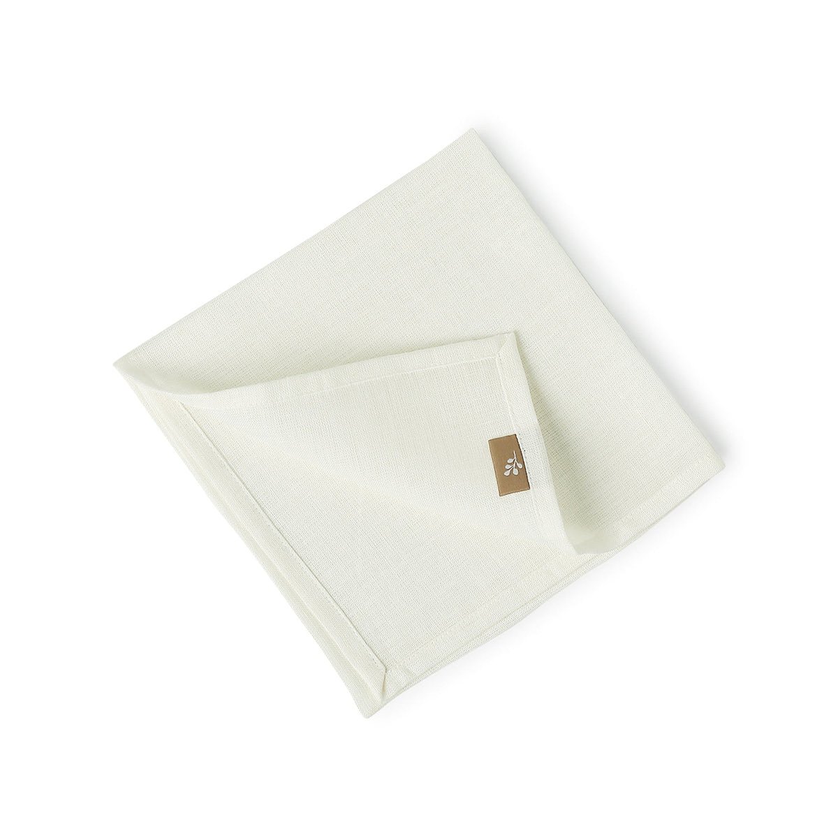 Lot de 4 serviettes de table toile de coton LOUIS blanc, FEBRONIE
