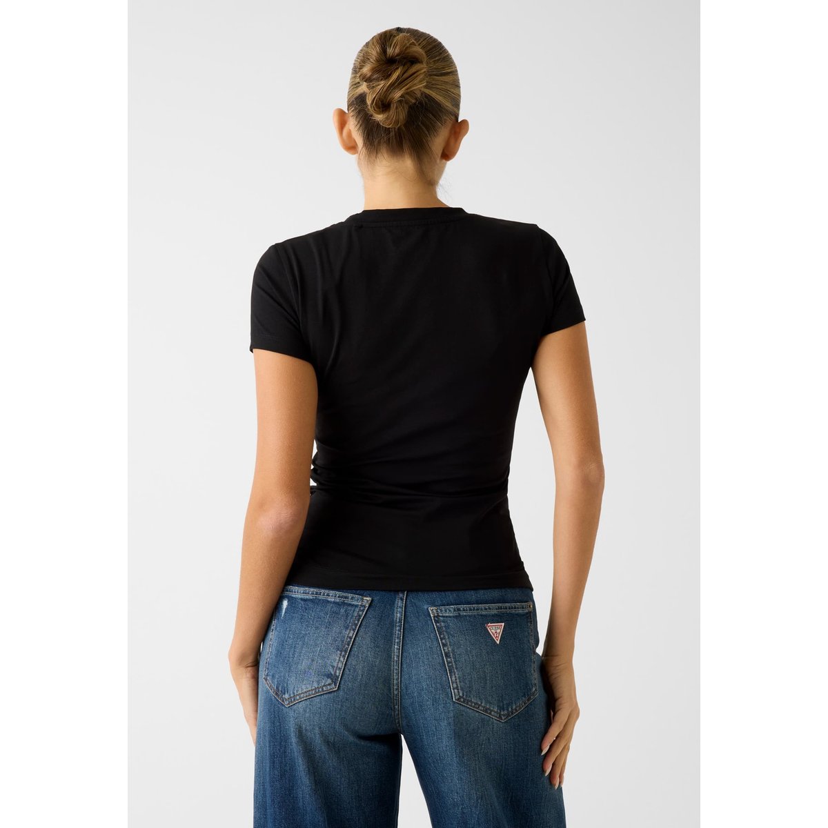 T-Shirt À Logo Triangle noir, GUESS