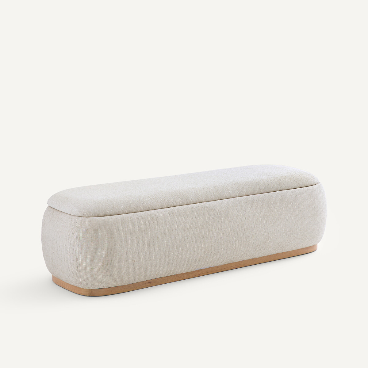 Banquette coffre bout de lit en tissu texturé, JERRY ficelle, AM.PM