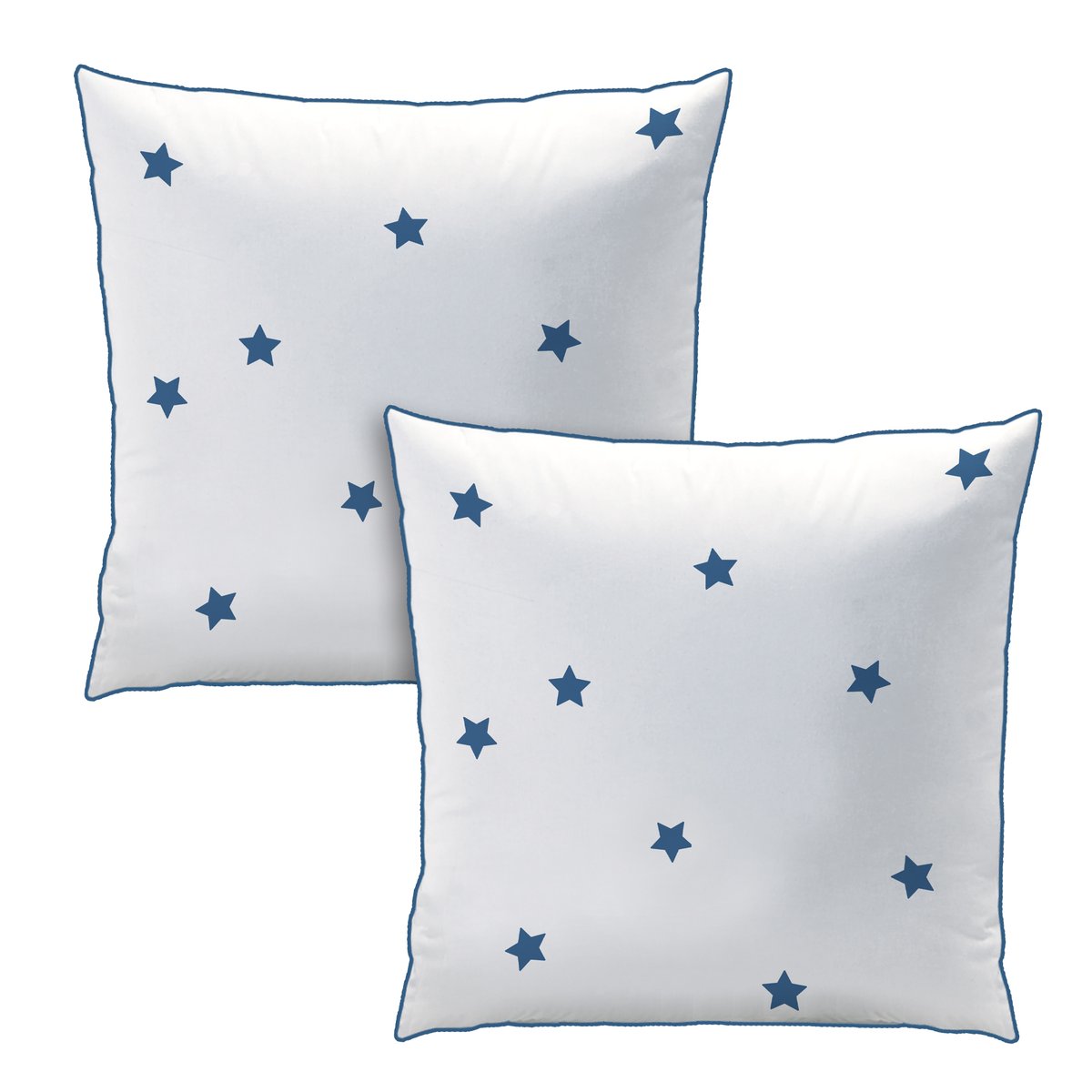 Parure de lit imprimée 100% coton, NUIT ETOILÉE blanc, bleu, MATT ET ROSE