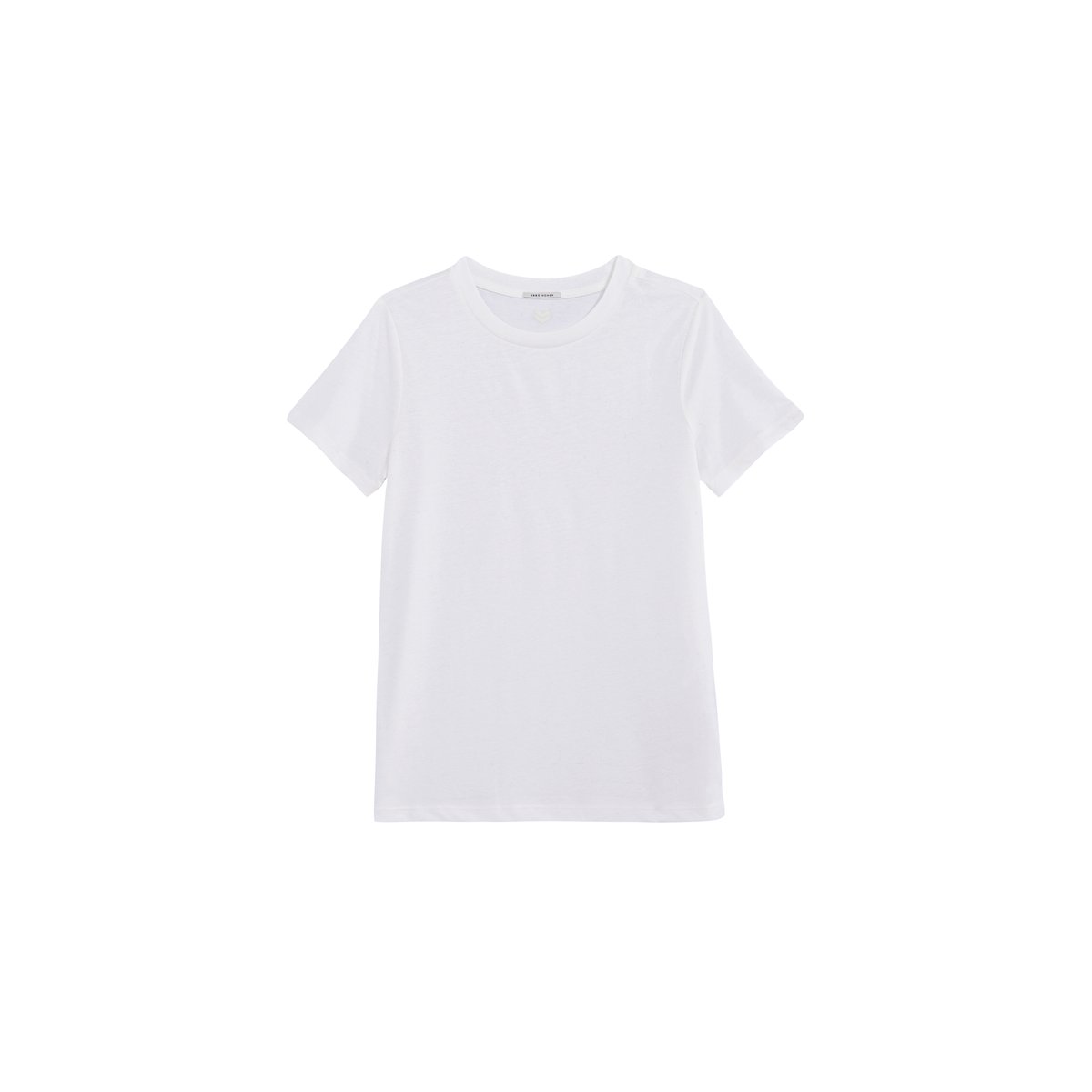 Tee-shirt droit col rond broderie chevrons dos blanc cassé, IKKS
