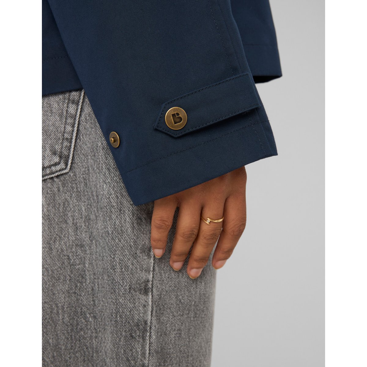 Veste cape amovible bleu foncé, BZB
