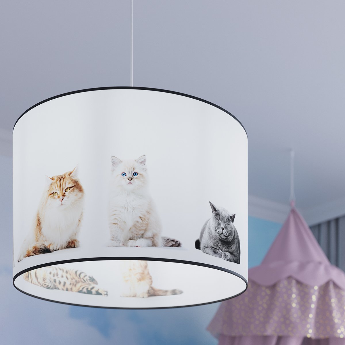 Suspension PVC Multicolore E27 1 Chat 40 multicolore, EDEN