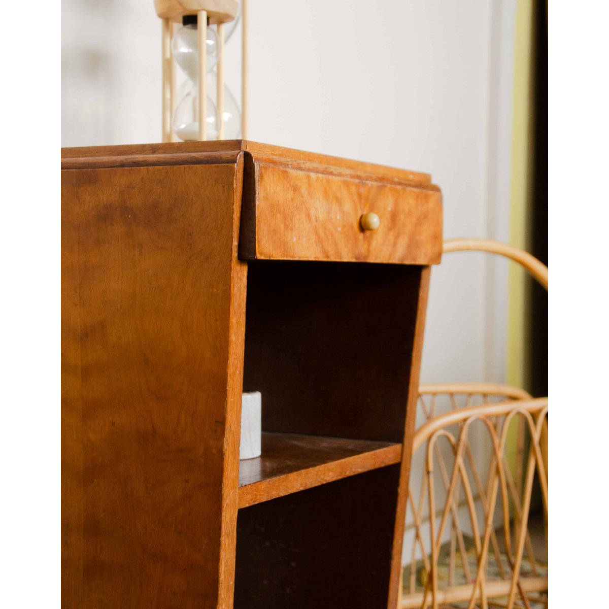 Table de chevet art déco Odile N°1384 - Bon état marron, DEBONGOUT