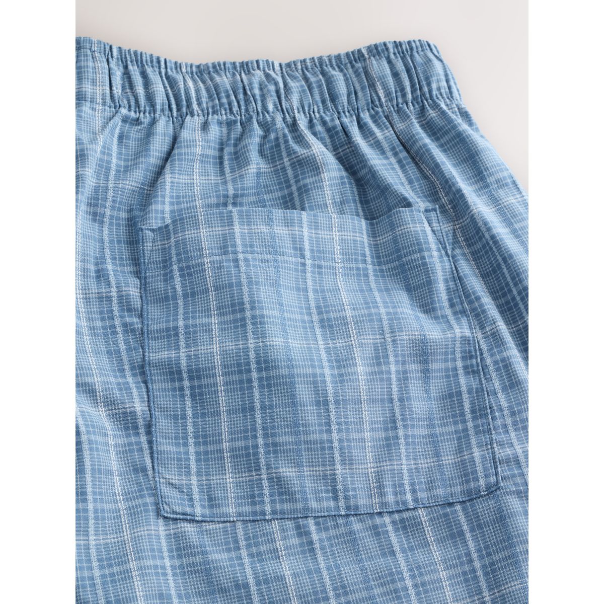 Pyjama boutonné à carreaux et manches courtes bleu, NEXT