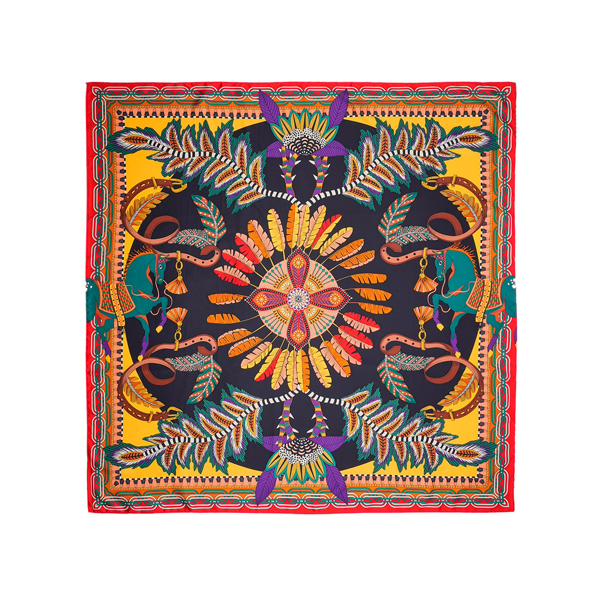 Foulard medium à motifs PONY PONY noir, WILD