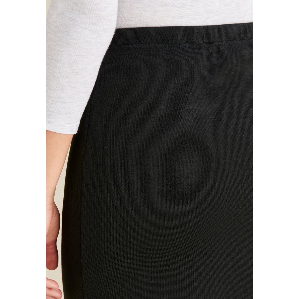 Jupe droite en maille milano Thermolactyl noir, DAMART