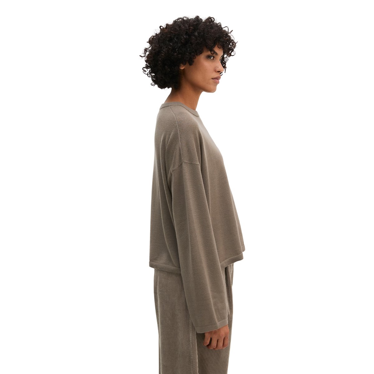 Pull en maille oversize en laine mérinos douce marron, MARC O'POLO