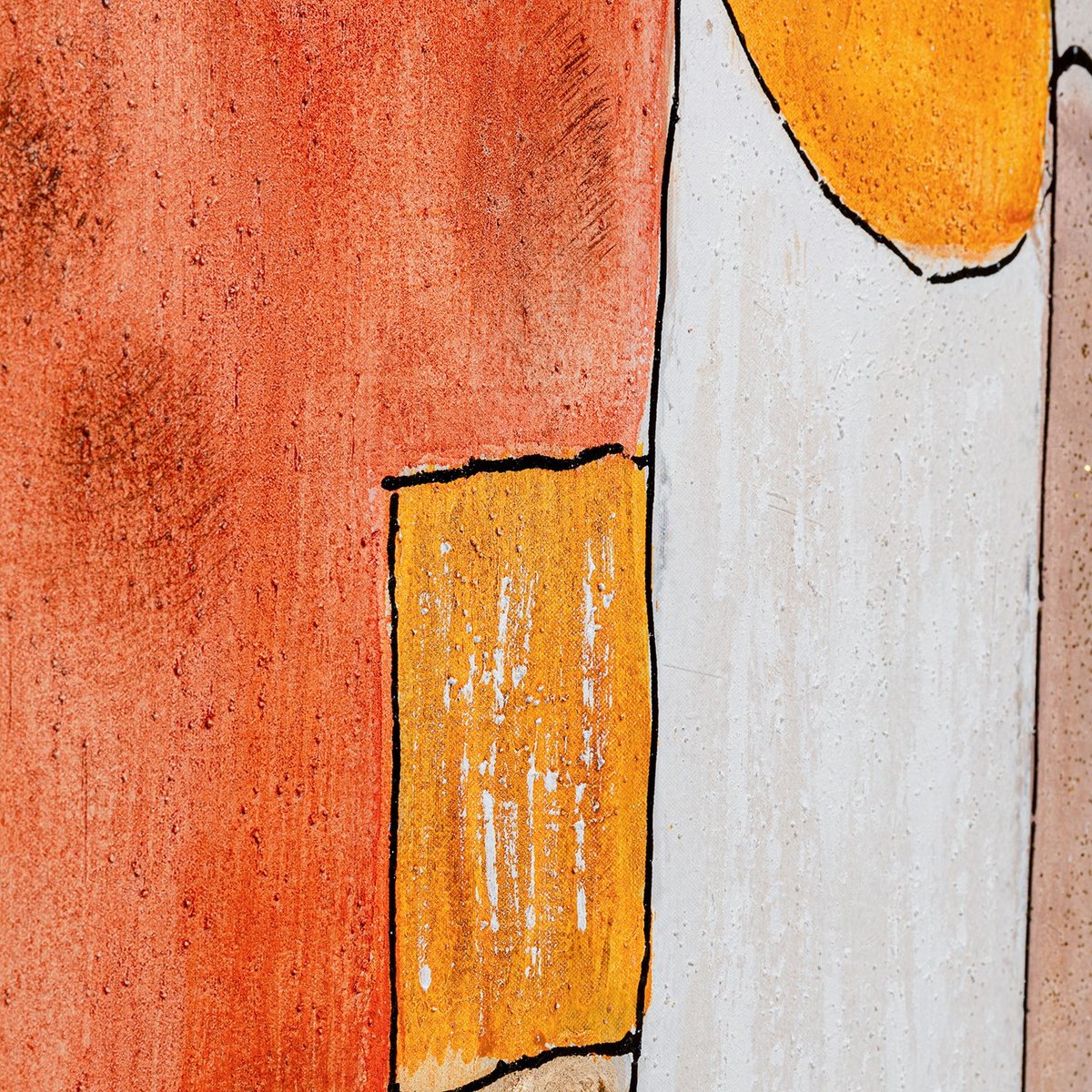 Toile encadrée en polyester, PATCH orange, KARE DESIGN