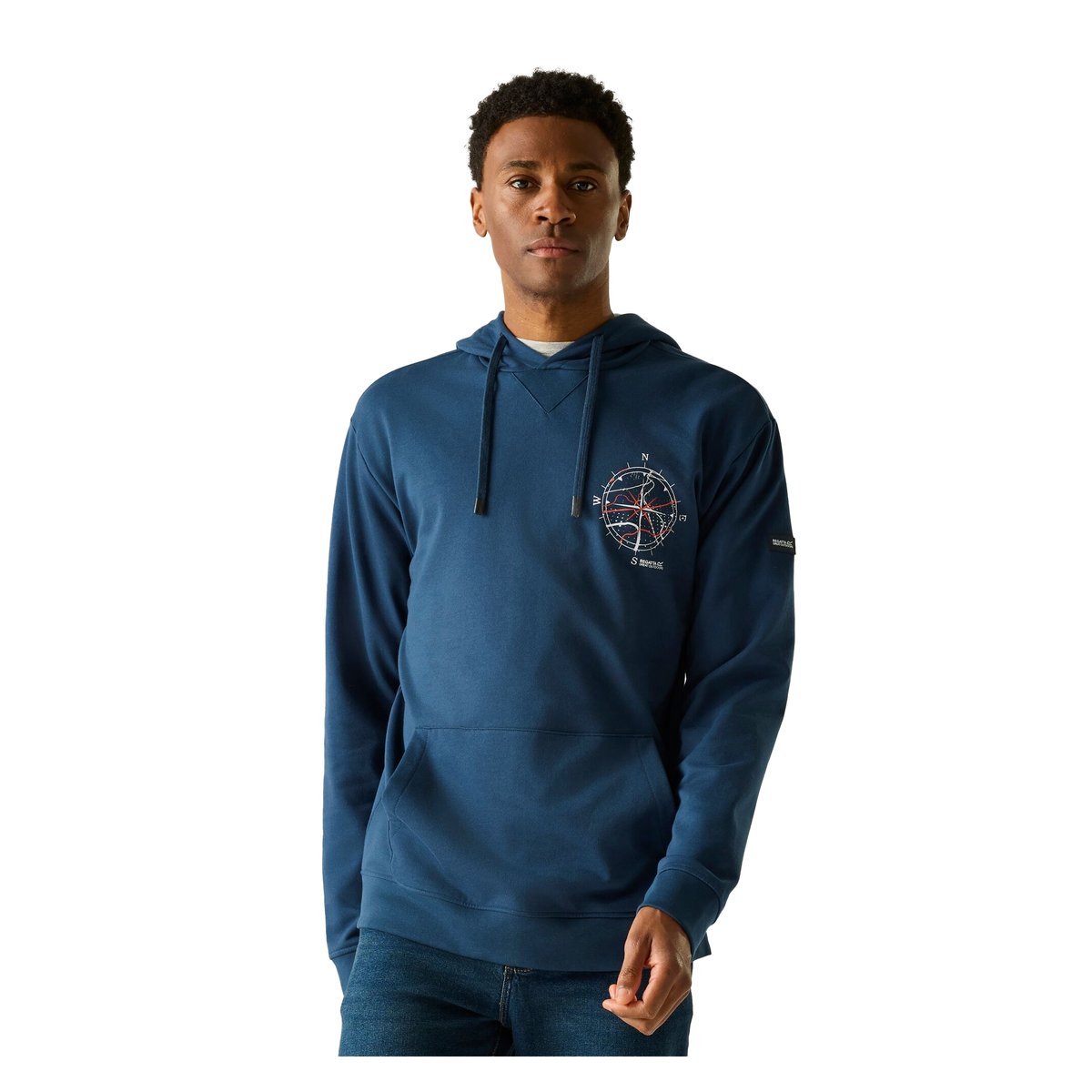 Sweat à capuche motif/style boussole CLINE denim sombre / bleu de gris, REGATTA