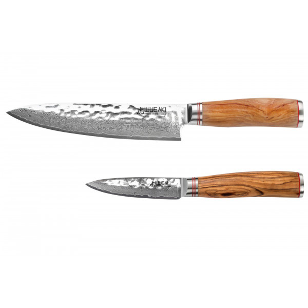 2 couteaux Damas 10Cr en coffret élégant v002237, WUSAKI