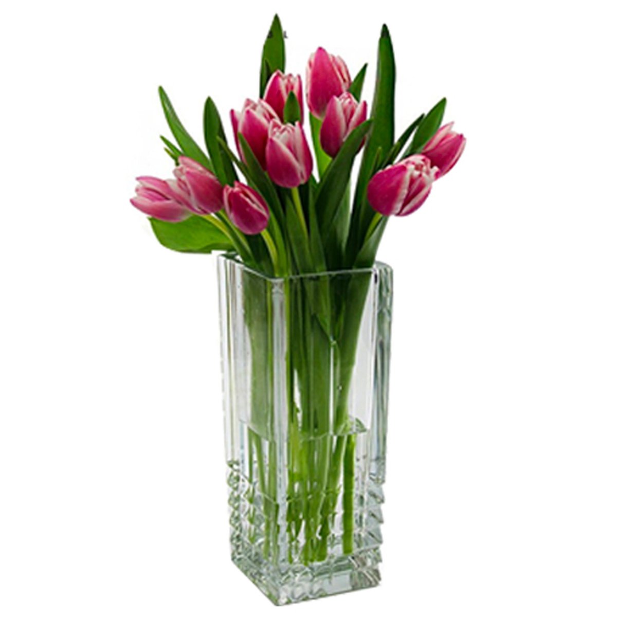 Vase en verre transparent 9x9x23cm transparent, WADIGA