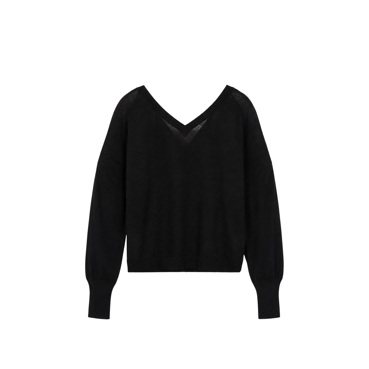 Pull tricot en laine strass dos noir, IKKS
