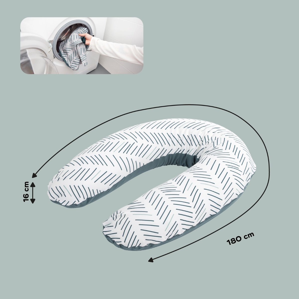 Coussin d'allaitement et de maternité doomoo gris foncé, BABYMOOV