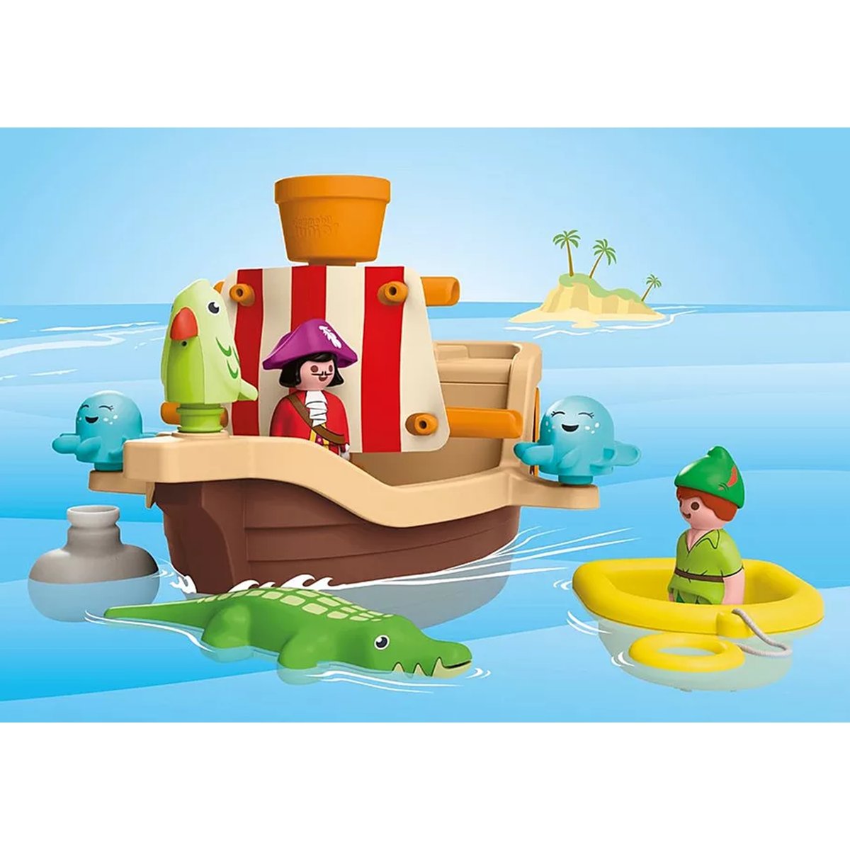 JUNIOR & Disney : Peter Pan et bâteau pirate multicolore, PLAYMOBIL