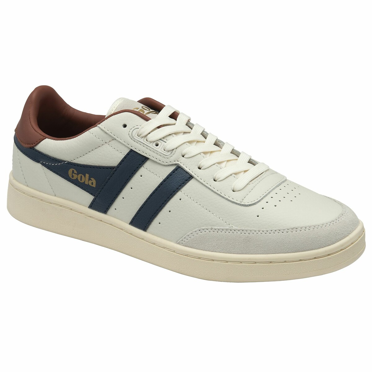Baskets Contact Leather blanc/bleu marine, GOLA