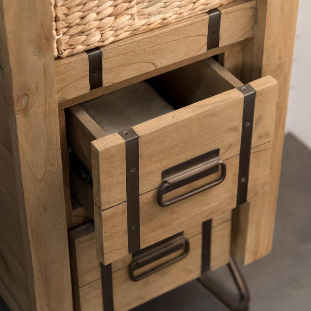 Colonne en mindi naturel rectangle 190 LOFT naturel, WANDA COLLECTION