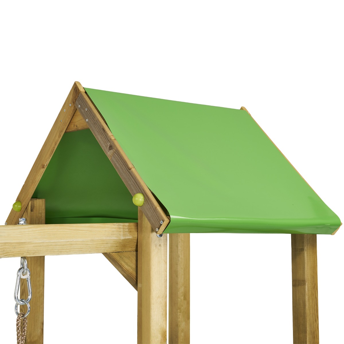 Aire de jeux bois enfant : plateforme 90 cm avec toboggan WALLI vert, KANGUI