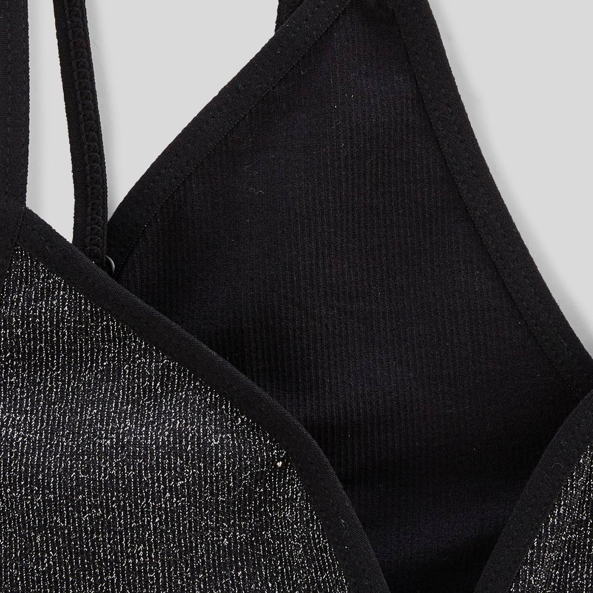 Lot de 2 brassières sans coutures avec fils métallisés noir, MONOPRIX