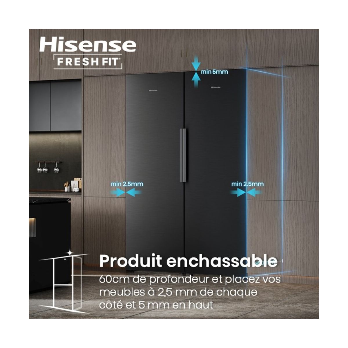 Réfrigérateur 1 porte RL5K370GSFC freshfit couleur unique, HISENSE