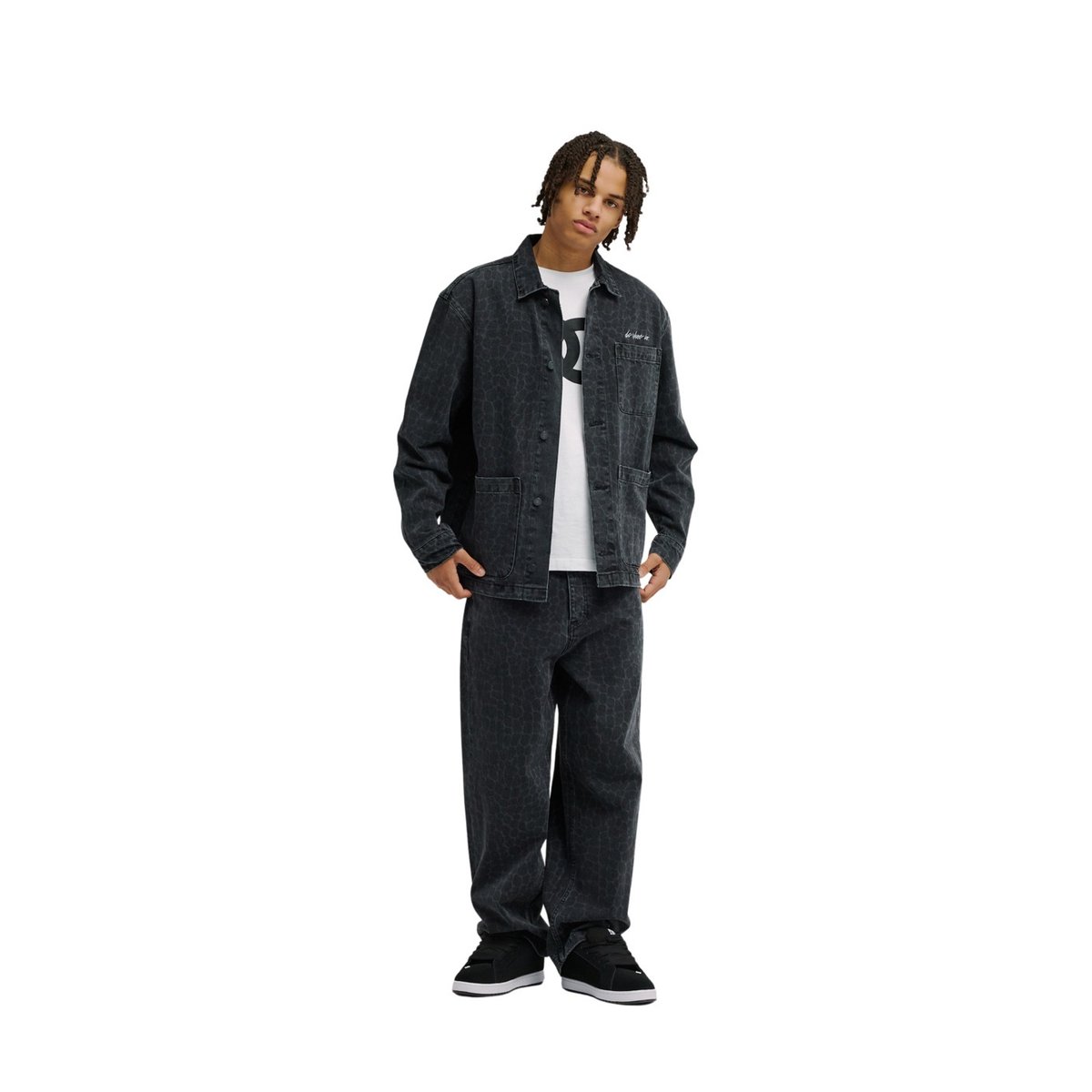 Surchemise manches longues HAWKSHAW SNAKE. noir laser scales snake, DC SHOES