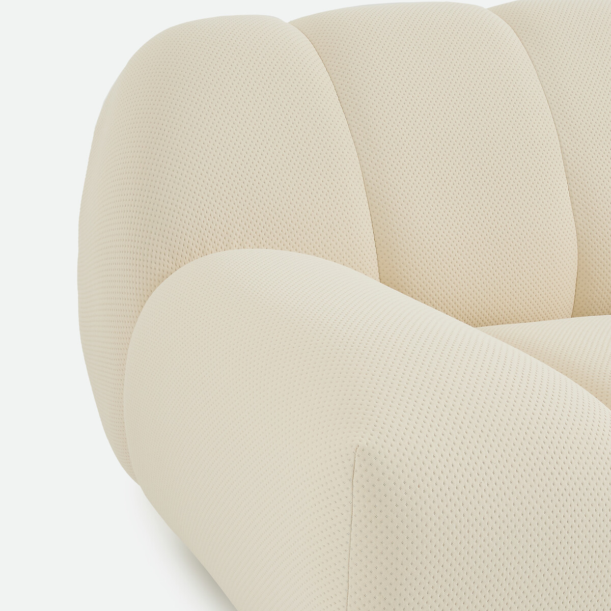 Canapé droit, 3 places, en tissu matelassé, NURIA ecru, LA REDOUTE INTERIEURS